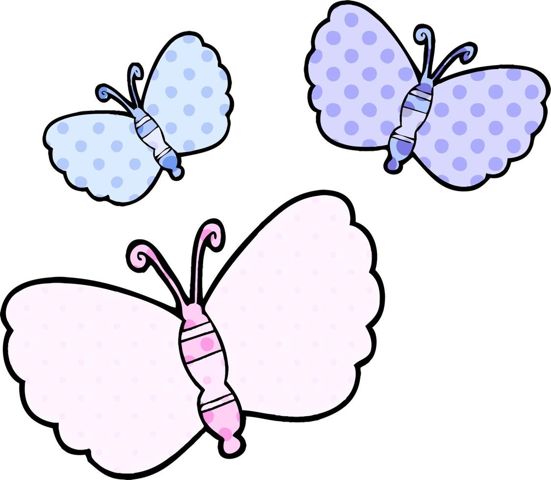 vector cartoon butterflies