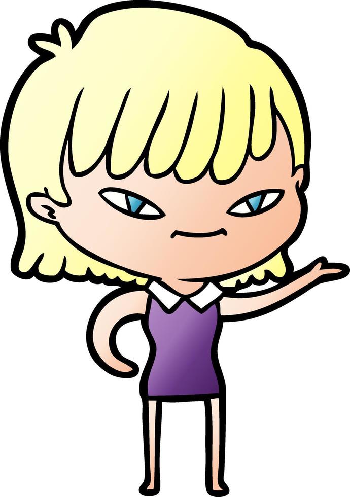 cartoon woman character vector