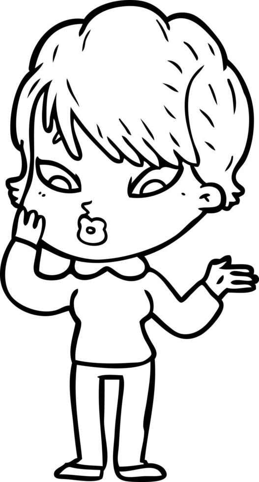 cartoon woman character vector