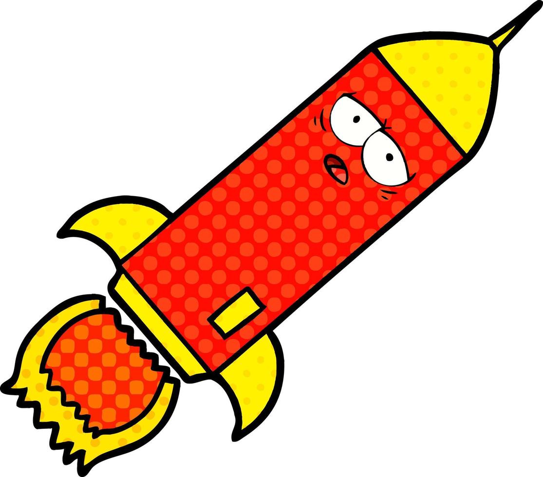 cartoon rocket character vector