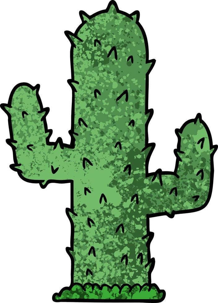 cartoon green cactus vector