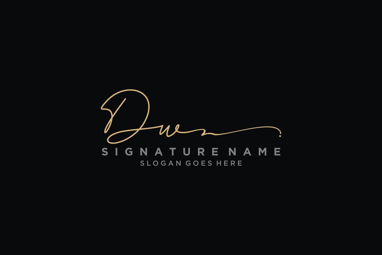 Initial DW Letter Signature Logo Template elegant design logo Sign Symbol template vector icon