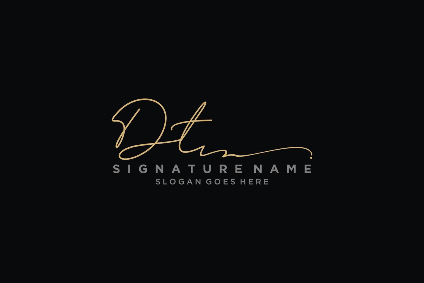 plantilla de logotipo de firma de carta inicial dt diseño elegante logotipo signo símbolo plantilla vector icono