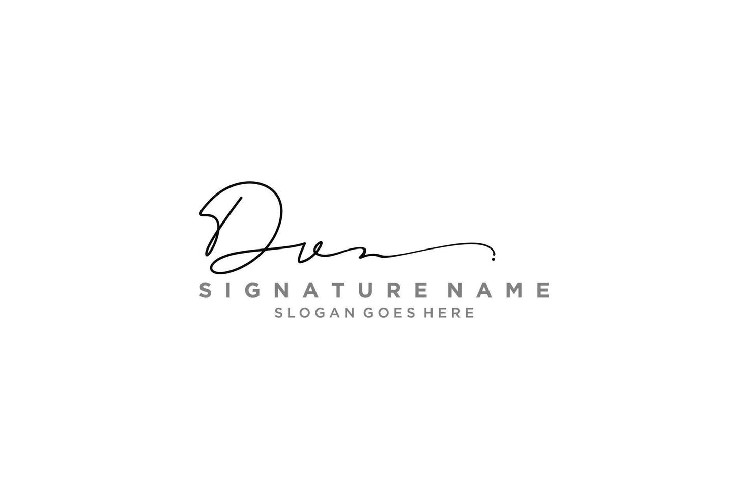 plantilla de logotipo de firma de carta inicial dv diseño elegante logotipo signo símbolo plantilla vector icono