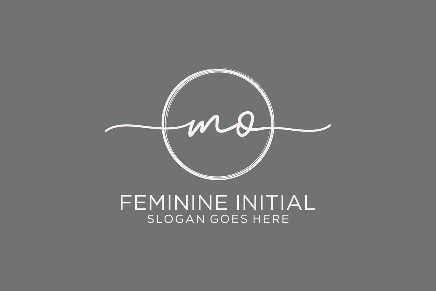 Initial MO handwriting logo with circle template vector logo of initial signature, wedding, fashion, floral and botanical with creative template.