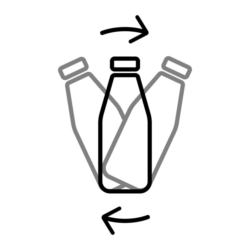 vector de icono de batido de botella para diseño gráfico, logotipo, sitio web, redes sociales, aplicación móvil, ilustración de interfaz de usuario