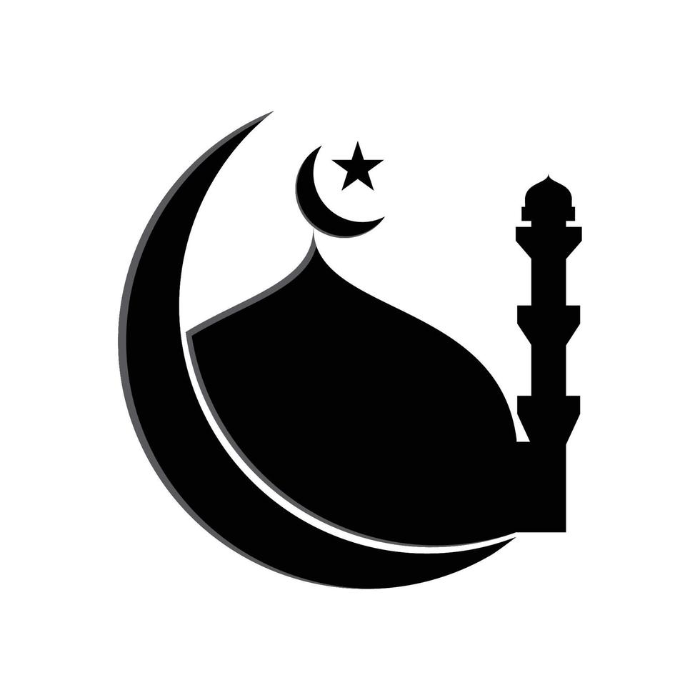 Mosque silhouette graphic design  Icon Design vector