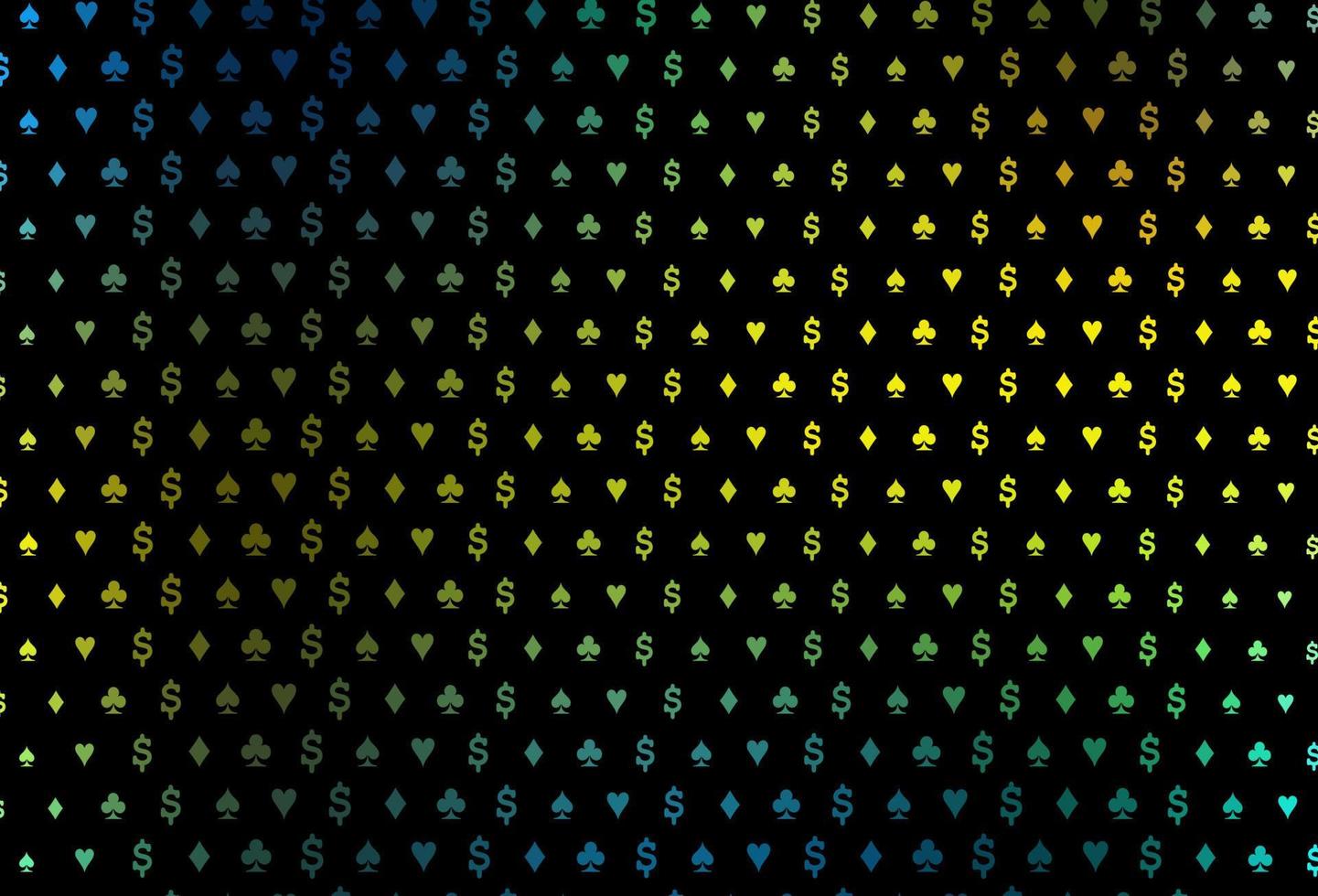 Fondo de vector azul oscuro, amarillo con signos de tarjetas.