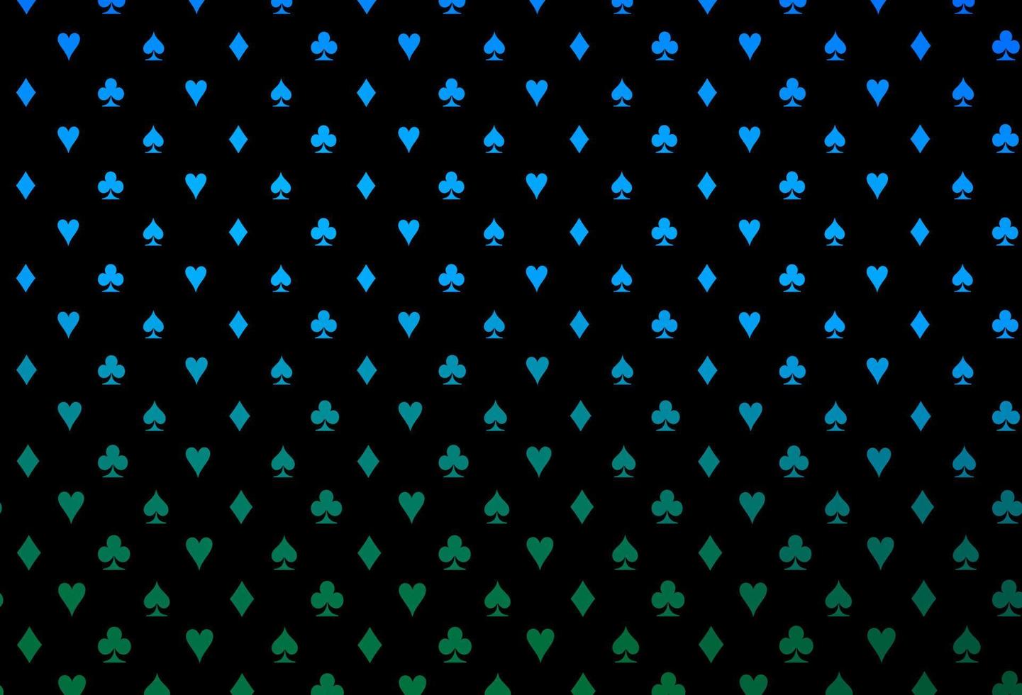 Fondo de vector azul oscuro, verde con signos de tarjetas.