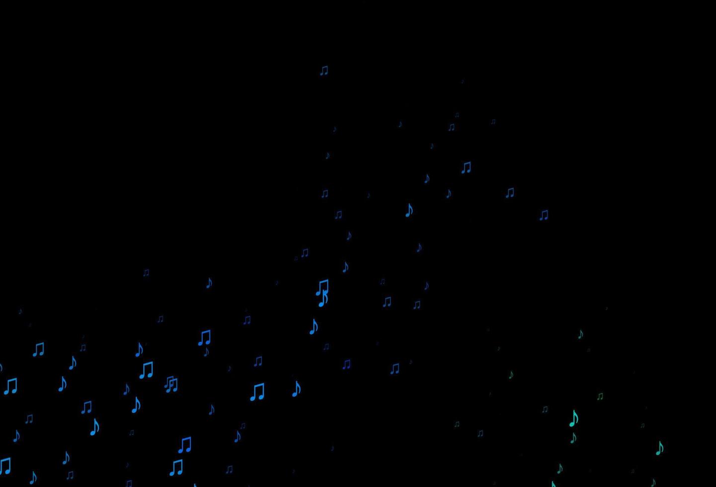 azul oscuro, textura vectorial verde con notas musicales. vector