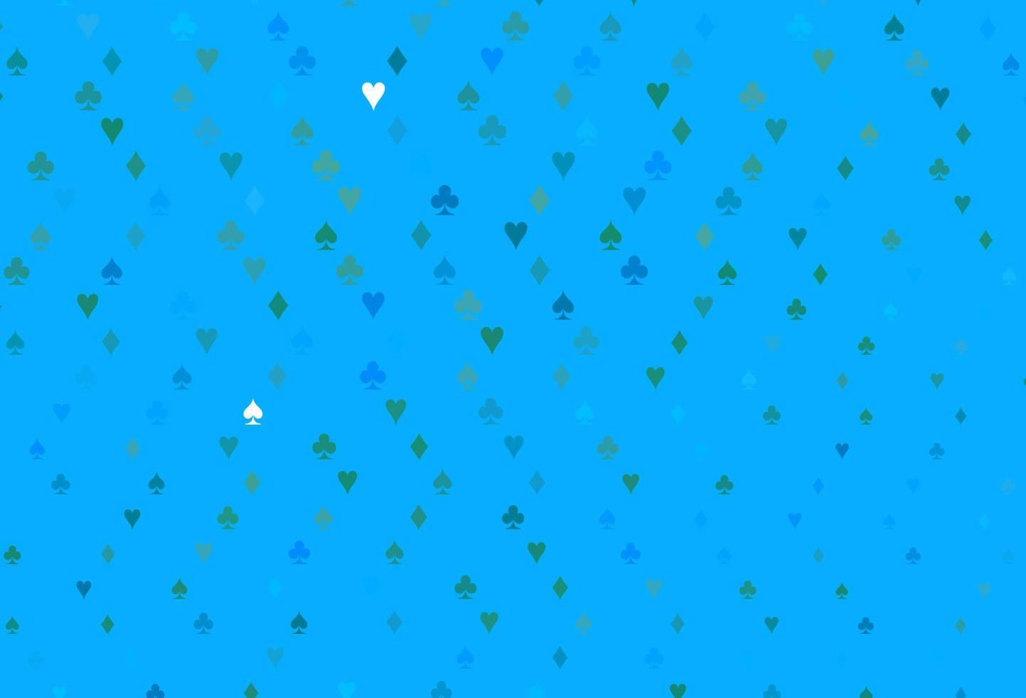 cubierta de vector azul claro, verde con símbolos de apuesta.