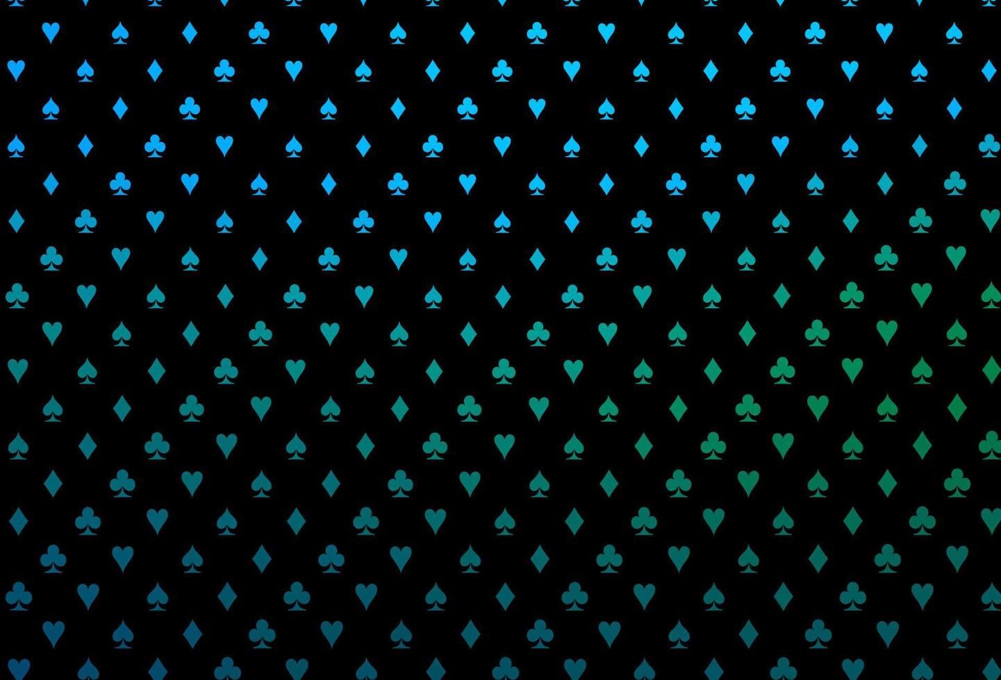 Dark blue, green vector pattern with symbol of cards.