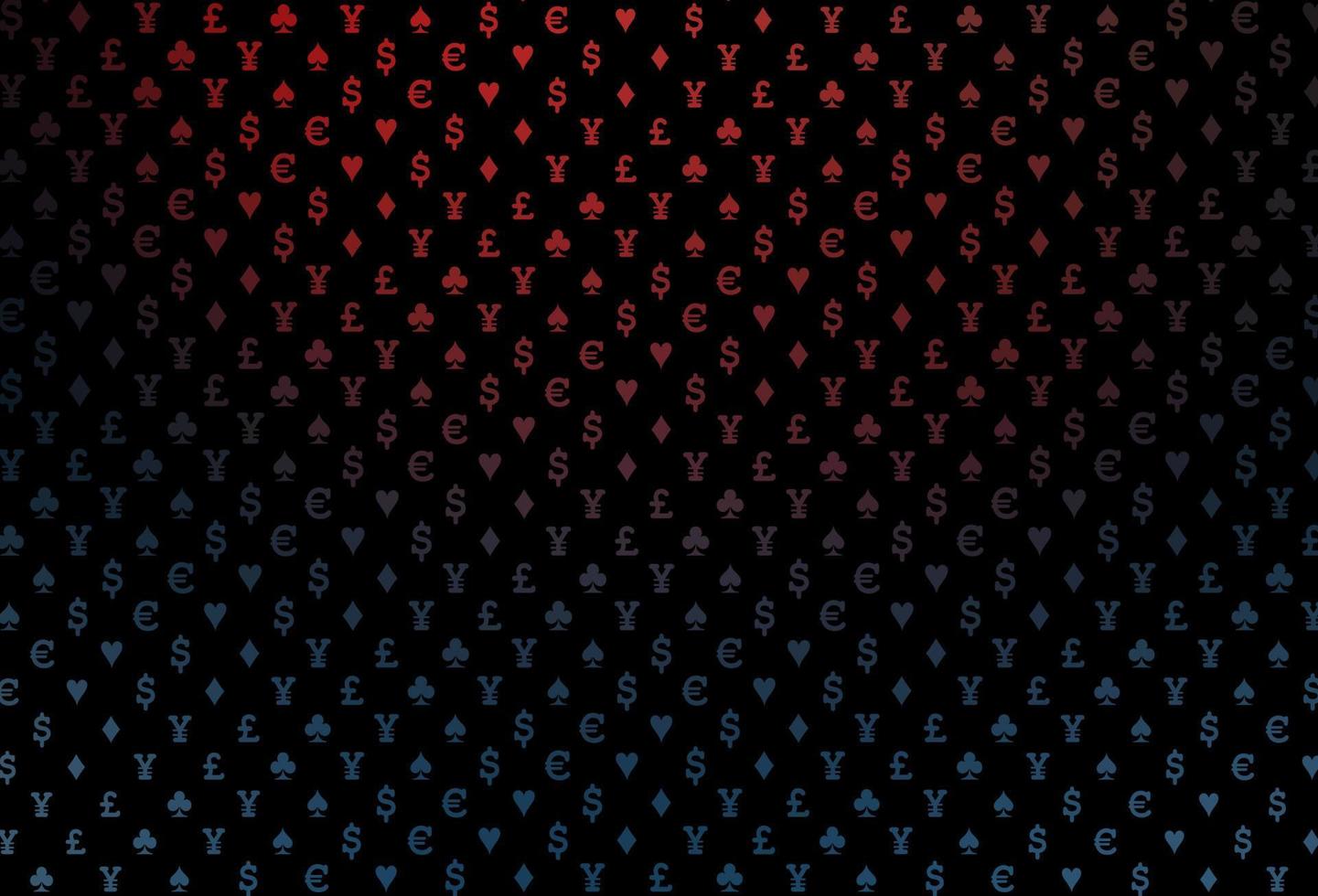 Dark blue, red vector pattern with symbol of cards.
