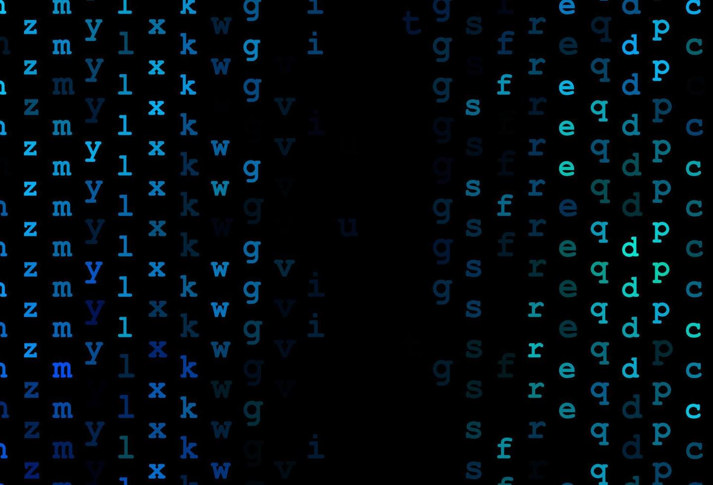 textura de vector azul oscuro, verde con caracteres abc.