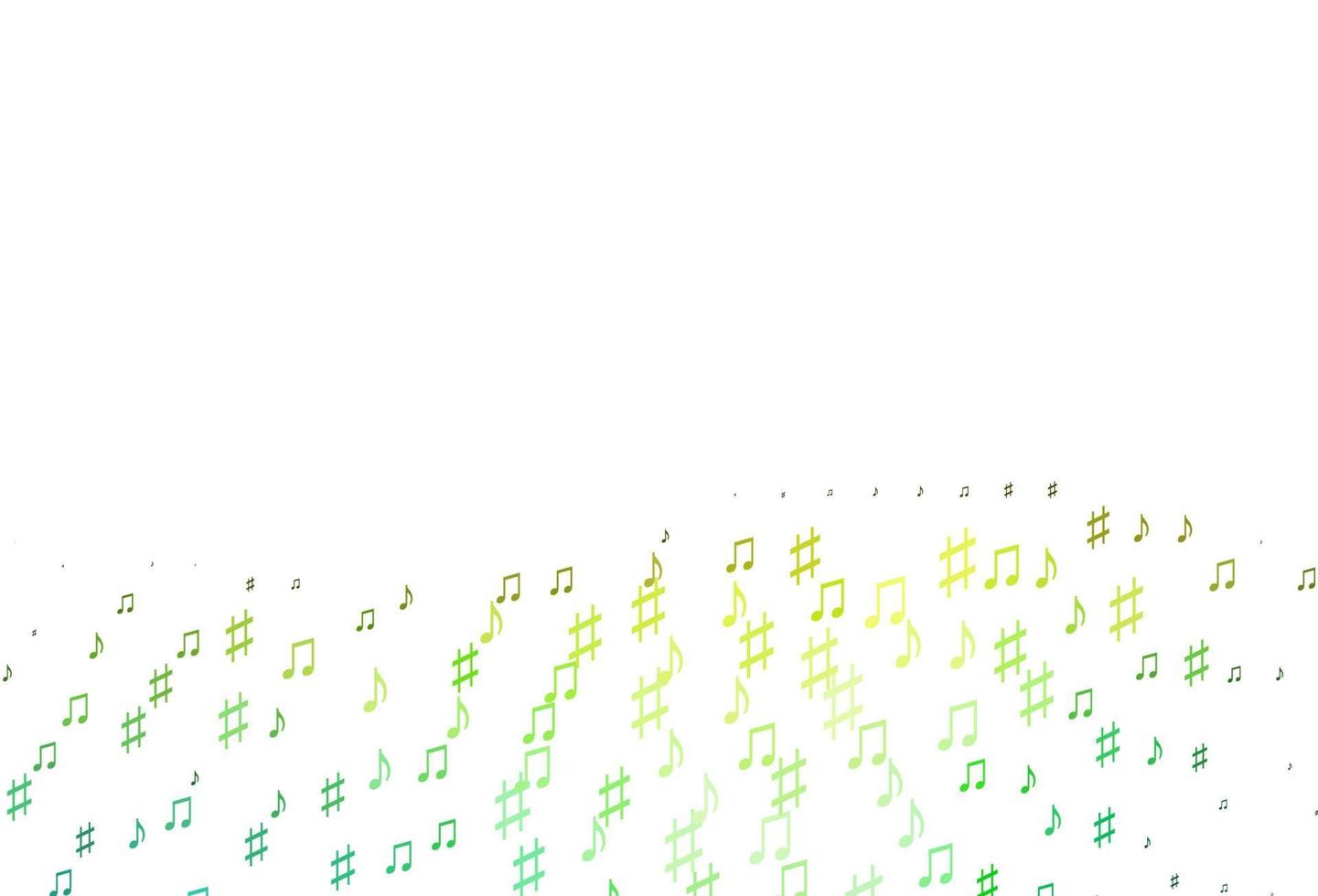 Light Blue, Yellow vector background with music symbols.