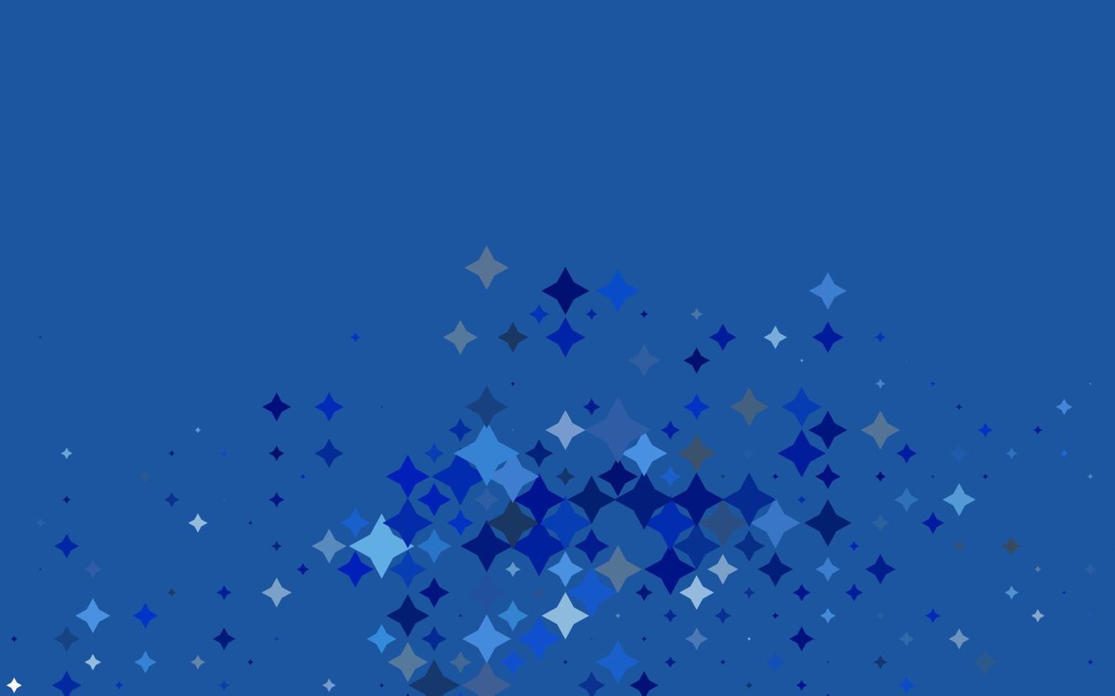 cubierta vectorial azul claro con estrellas pequeñas y grandes. vector