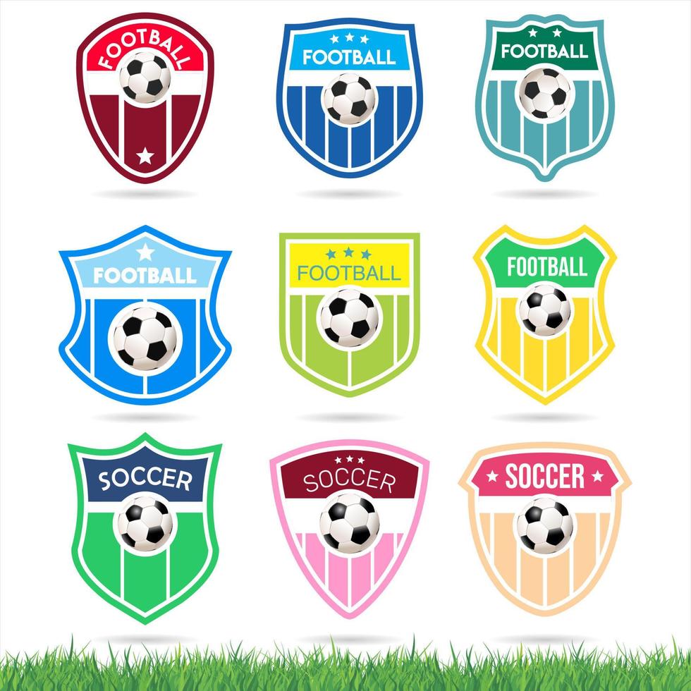 Collection of football logos and soccer logo collection vector