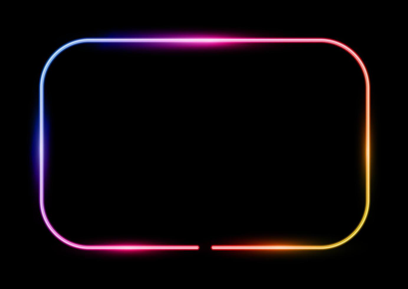 rainbow coloured neon frame background vector