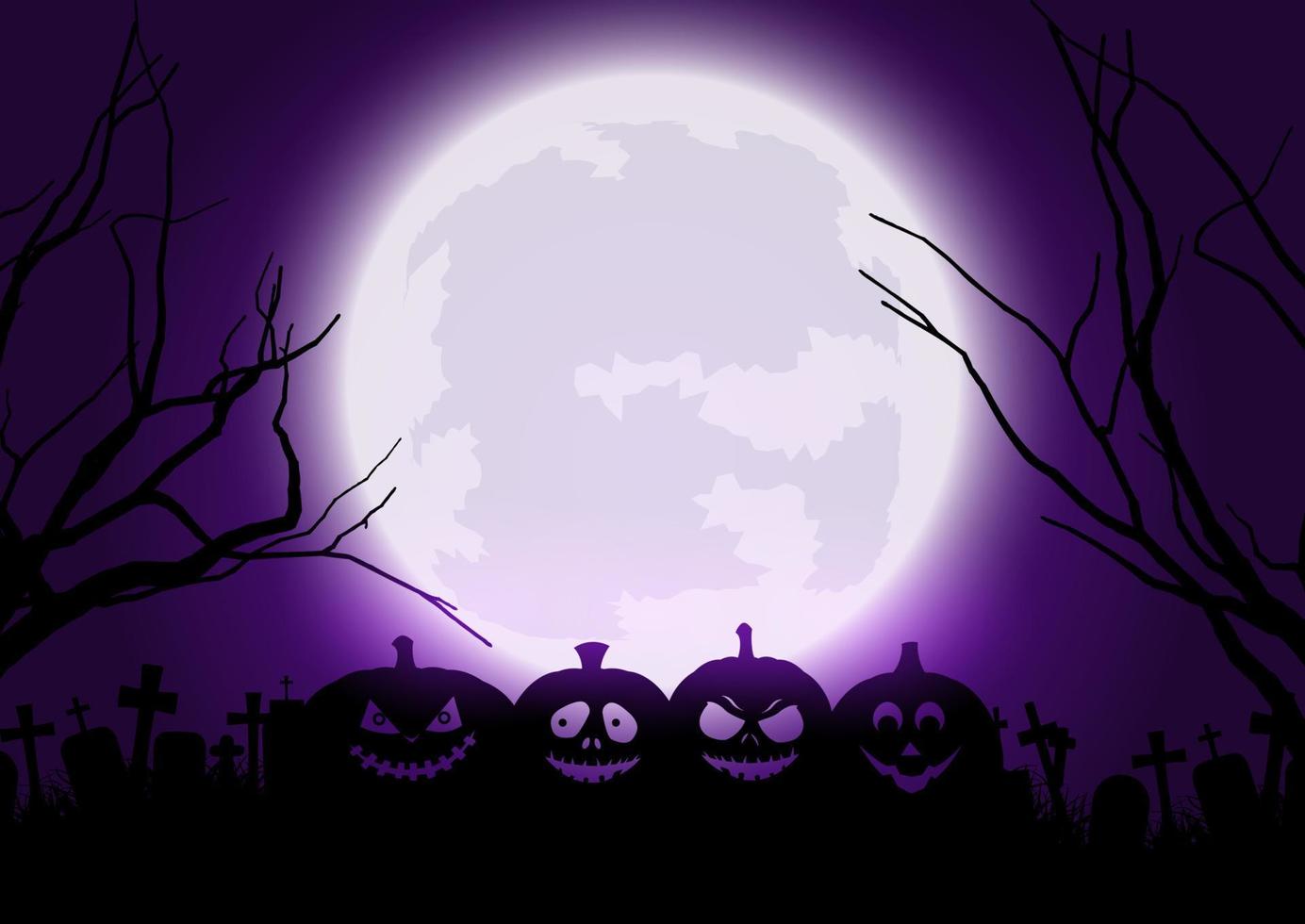 spooky halloween landscape background vector