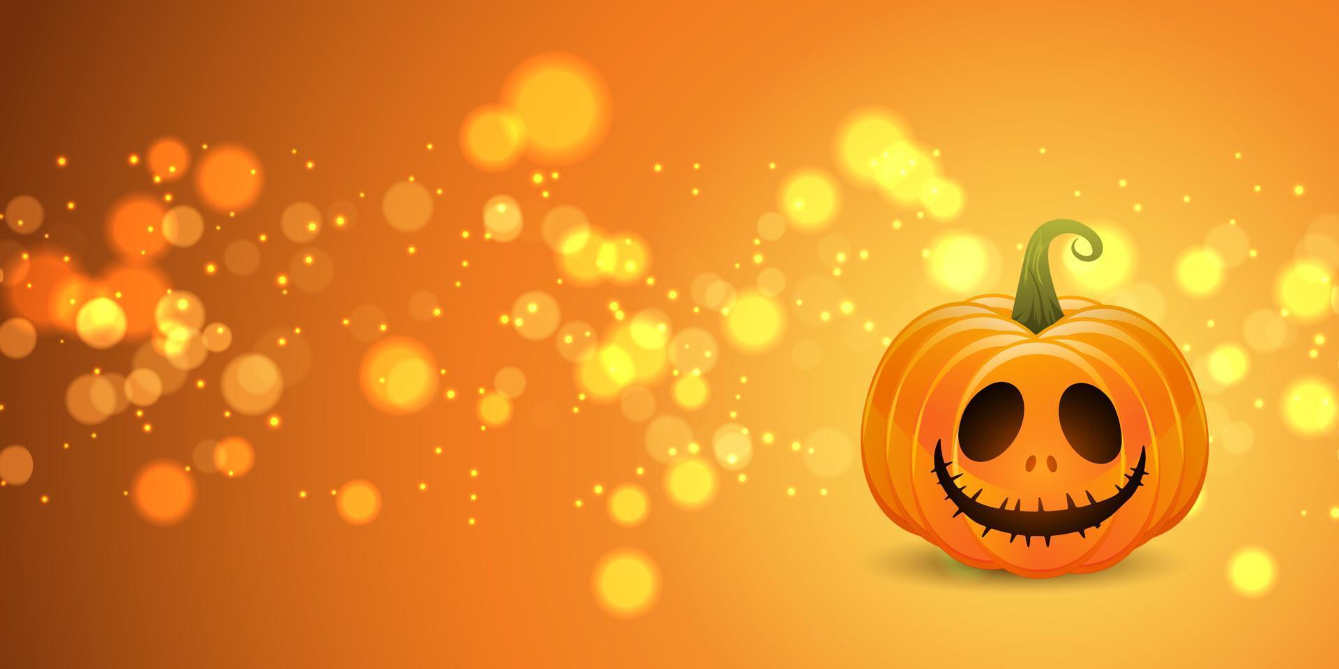 halloween banner design with jack o lantern vector