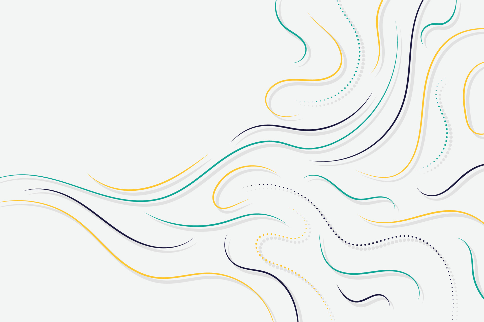 sutiles líneas punteadas y curvas de colores sobre fondo blanco. líneas