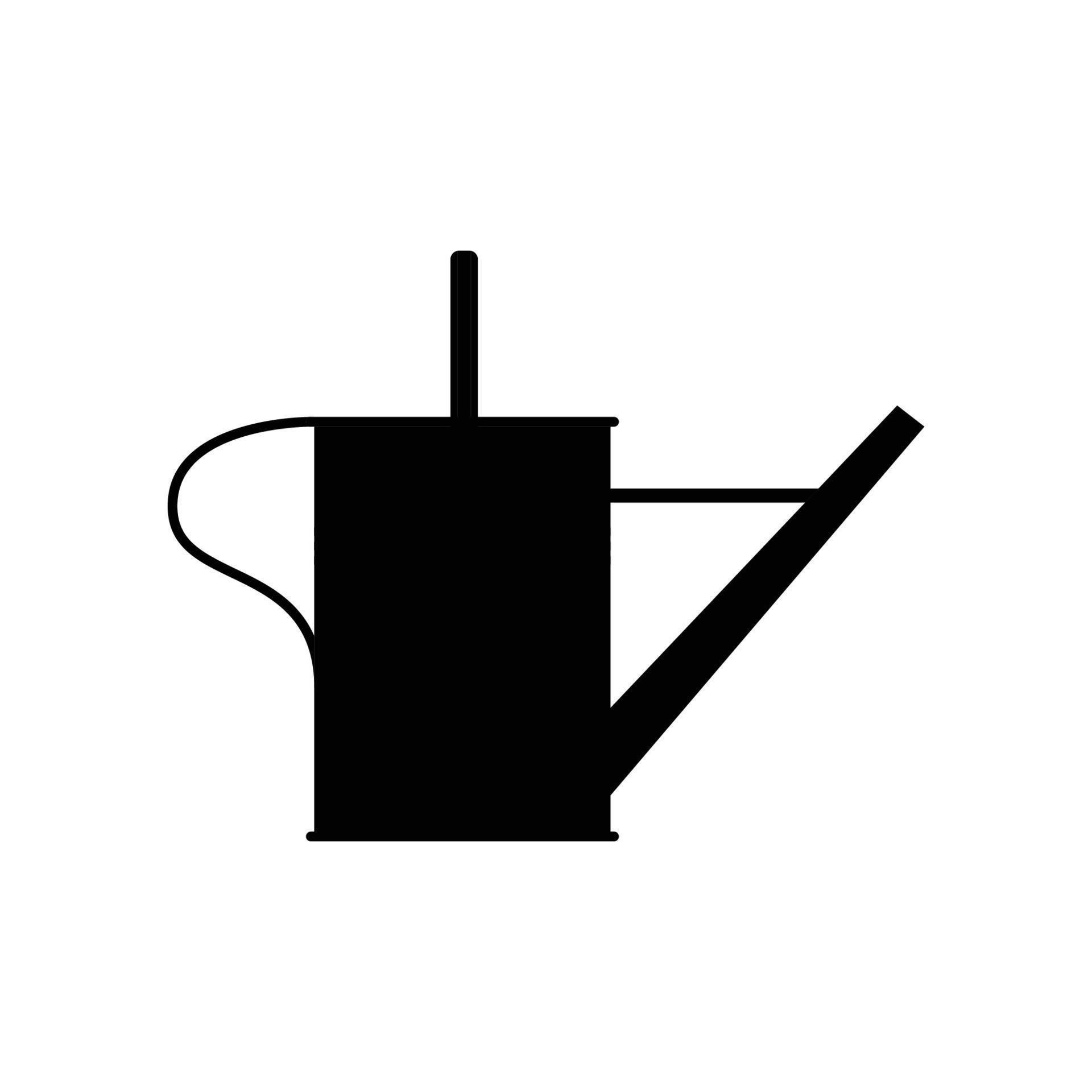 Watering Can Silhouette. Black and White Icon Design Elements on
