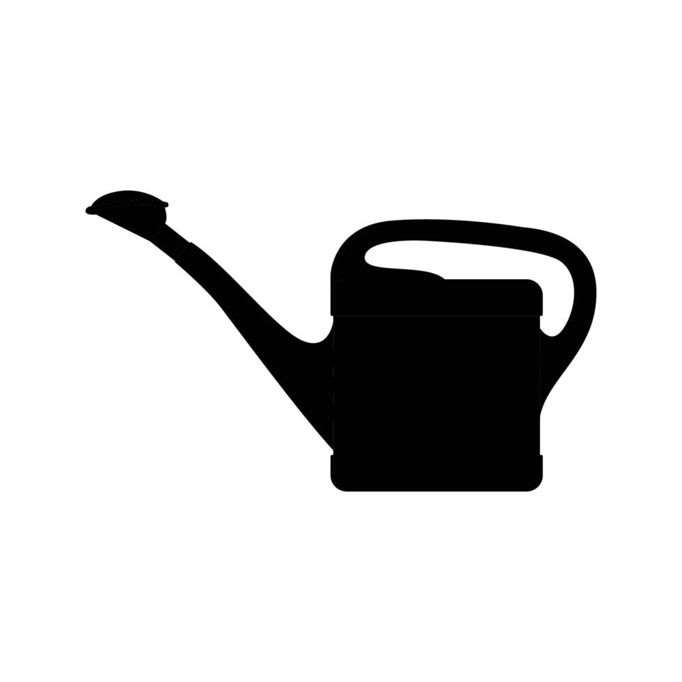 Watering Can Silhouette. Black and White Icon Design Elements on 