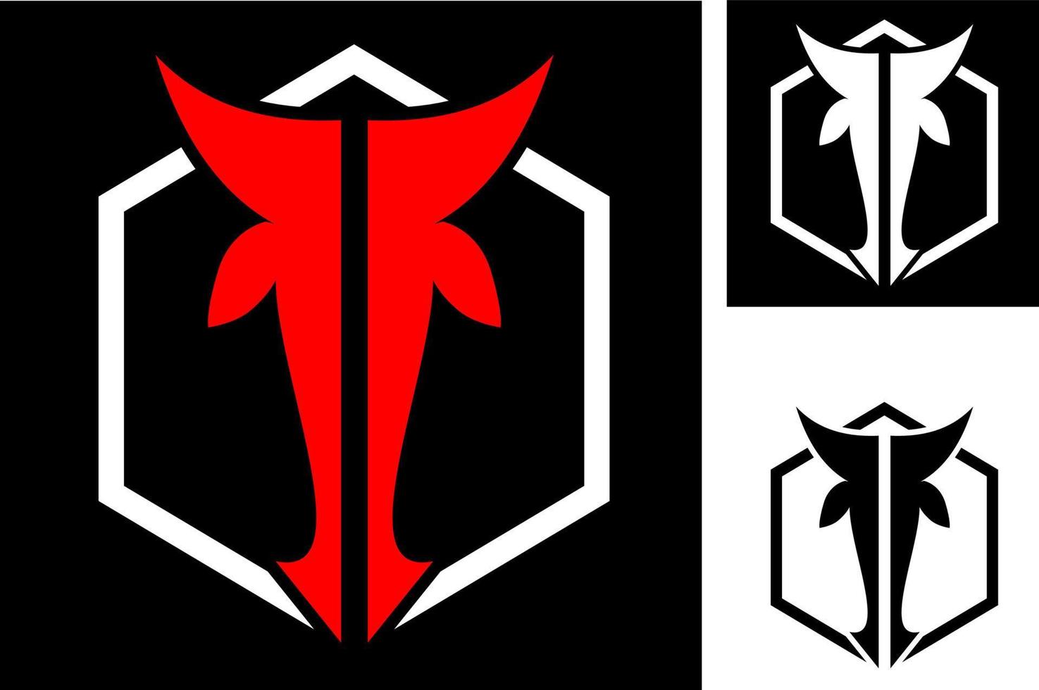 The bull's head logo as a representation of the letter T is suitable for game logos, brand logos, club logos, etc vector