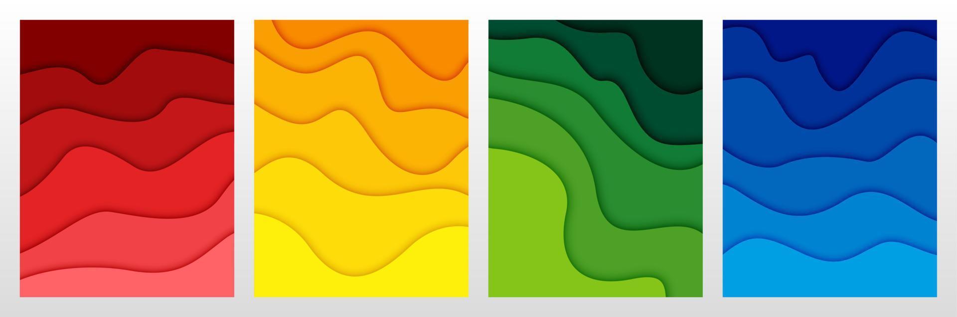 conjunto de formas de corte de papel y fondo abstracto 3d, ilustración vectorial vector