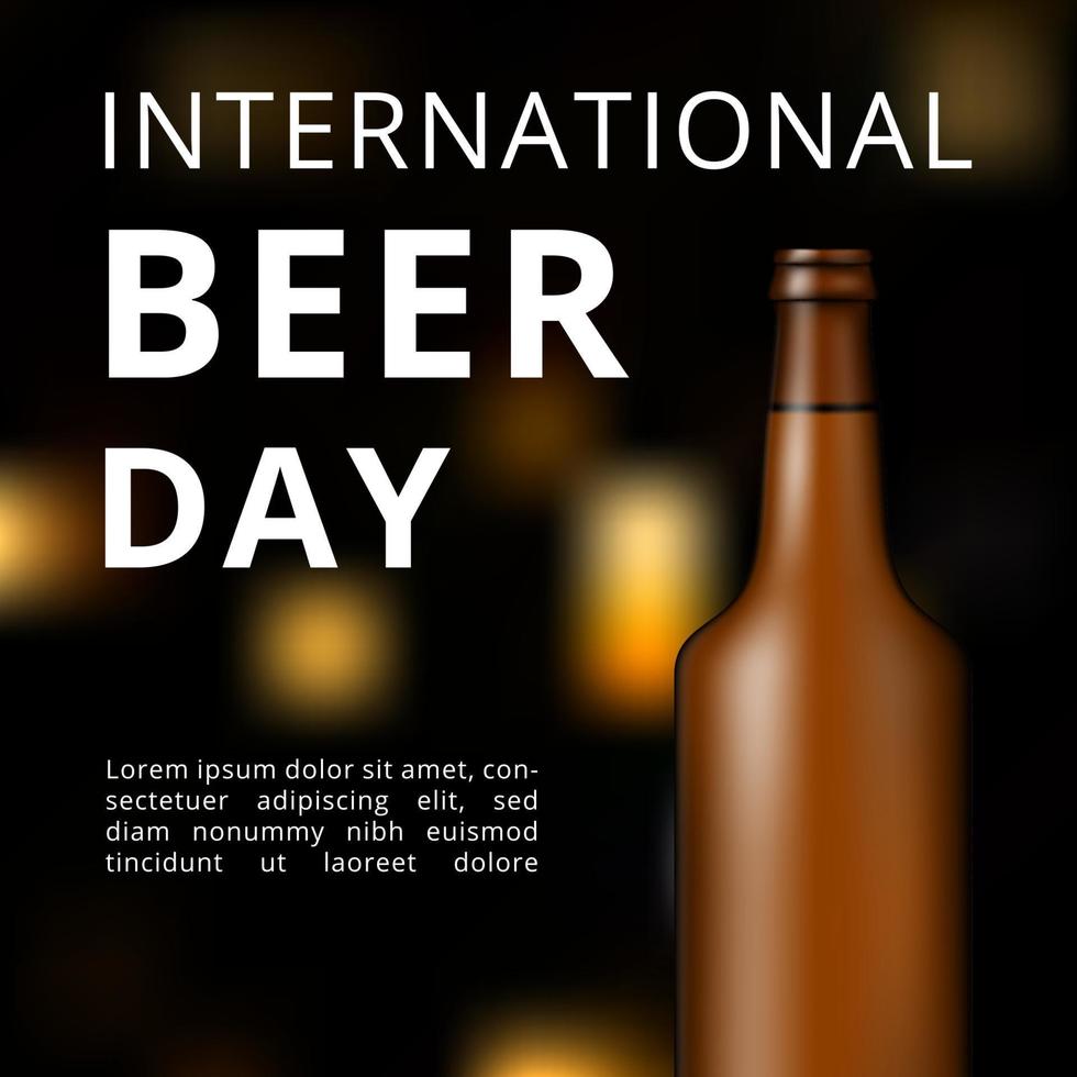 International Beer Day, on August. Cheers with clinking beer mugs conceptual. vector illustration.