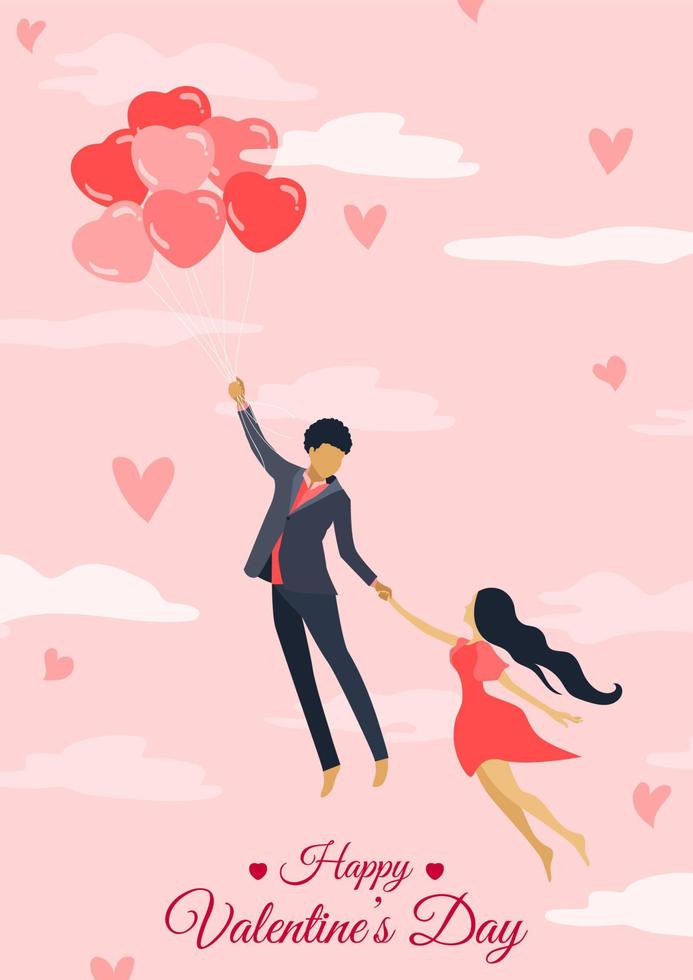 Vector ilustration cards for valentines day. Couple in love, guy and girl on a date, wedding, propose.