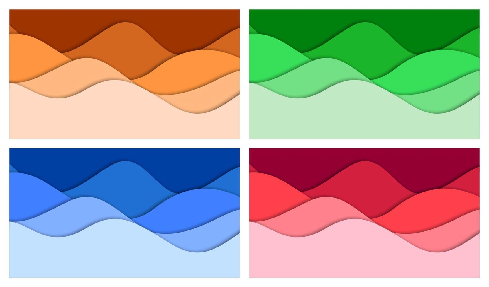 Set of 3D abstract background and paper cut shapes, vector illustration