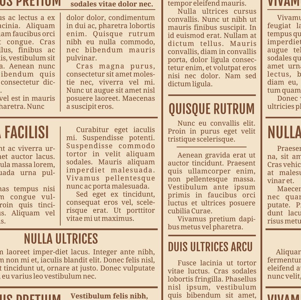 Old newspaper seamless pattern with text print vector