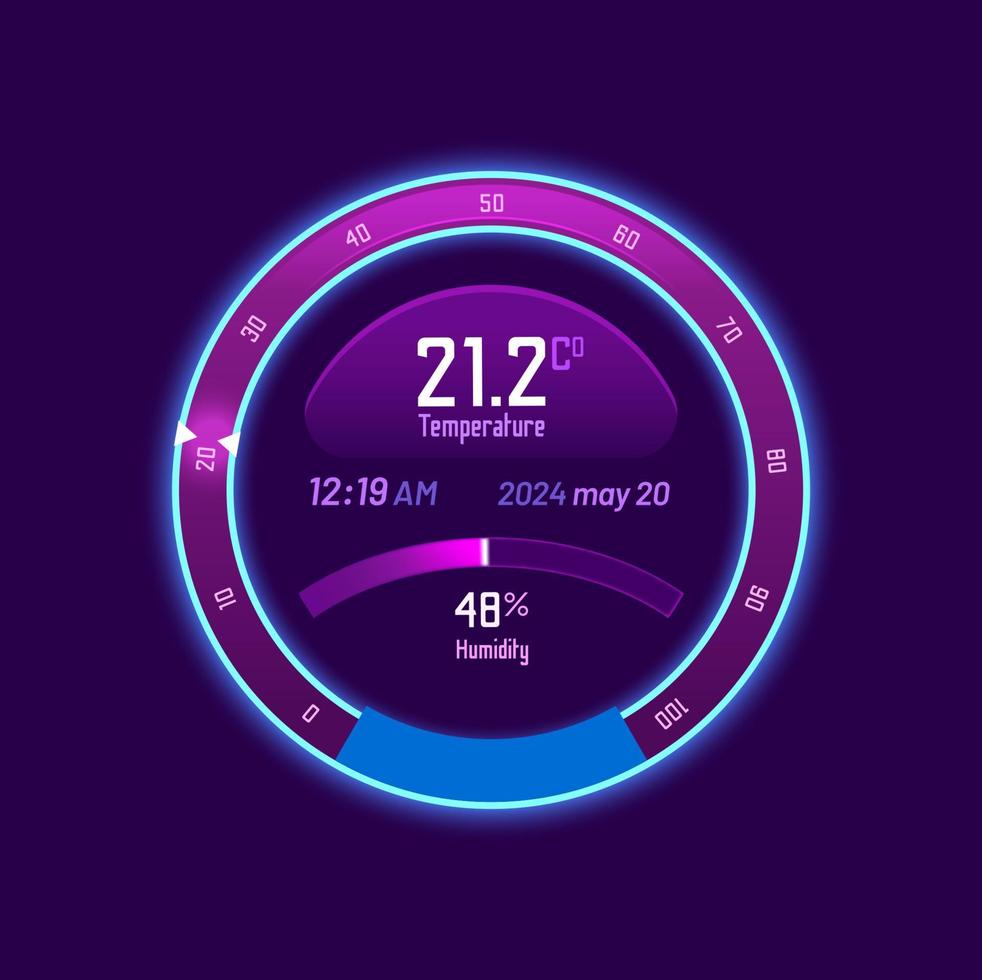 Thermostat and smart temperature control dial 12484332 Vector Art at