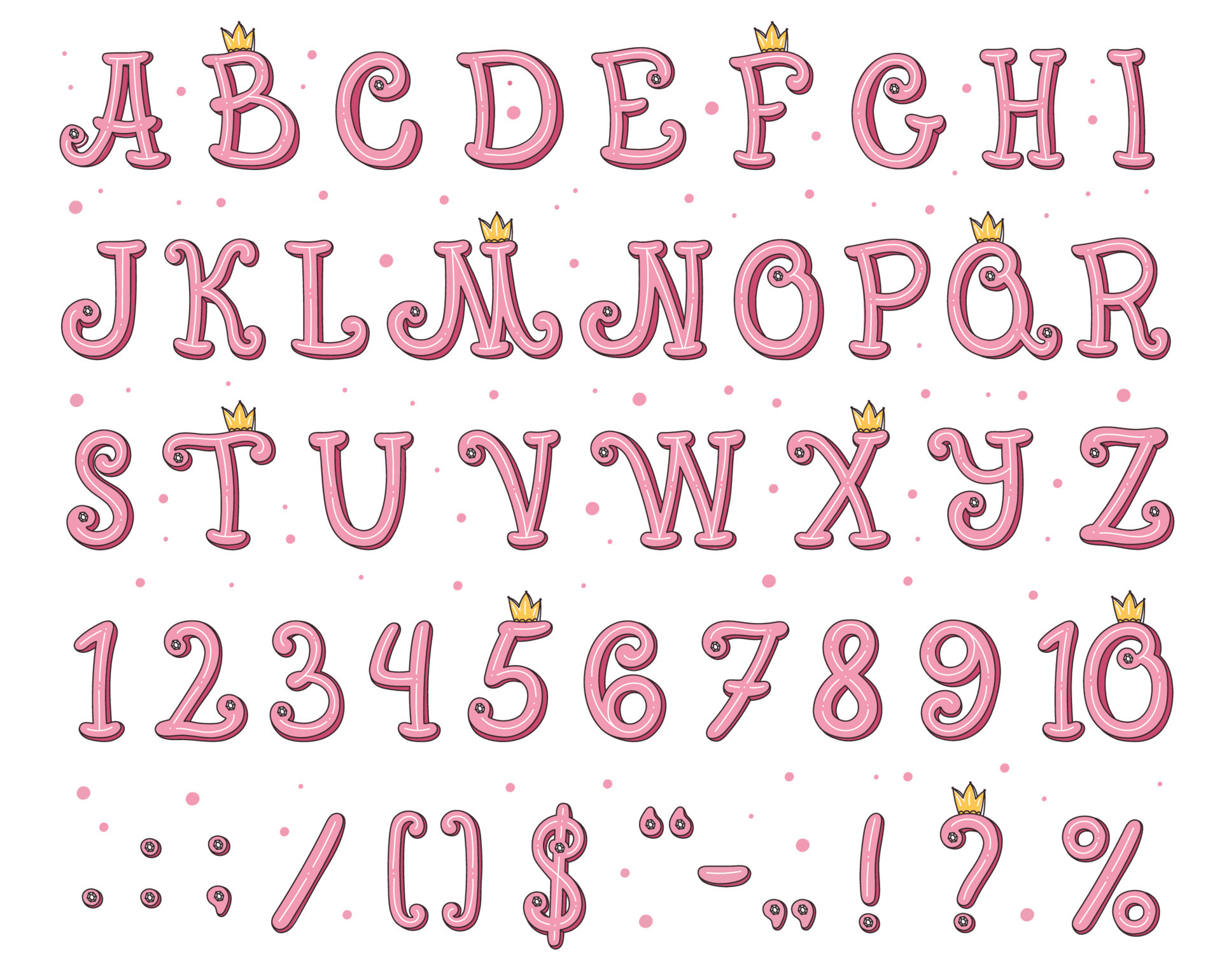 alfabeto de fuente princesa, texto rosa y letras de niña 12484337