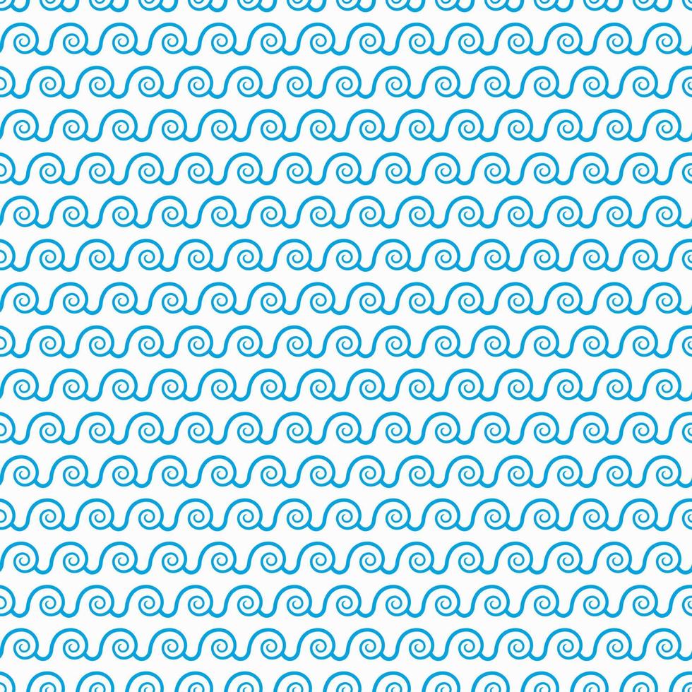 Blue ocean and sea waves abstract seamless pattern vector