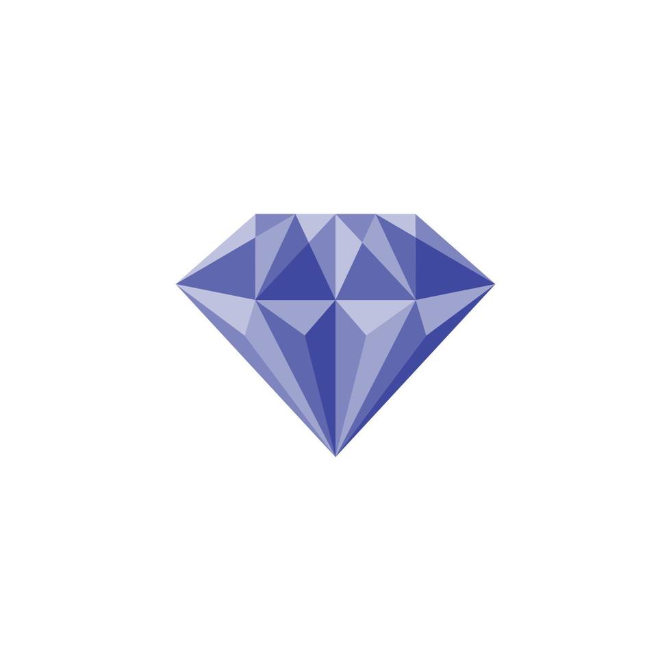 logotipo de piedra de diamante creativo y plantilla de diseño de iconos. ilustración de vector plano simple de mosaico de gradación de vidrio azul cristalino de belleza, joyas de gemas. símbolo de arte geométrico minimalista de lujo.