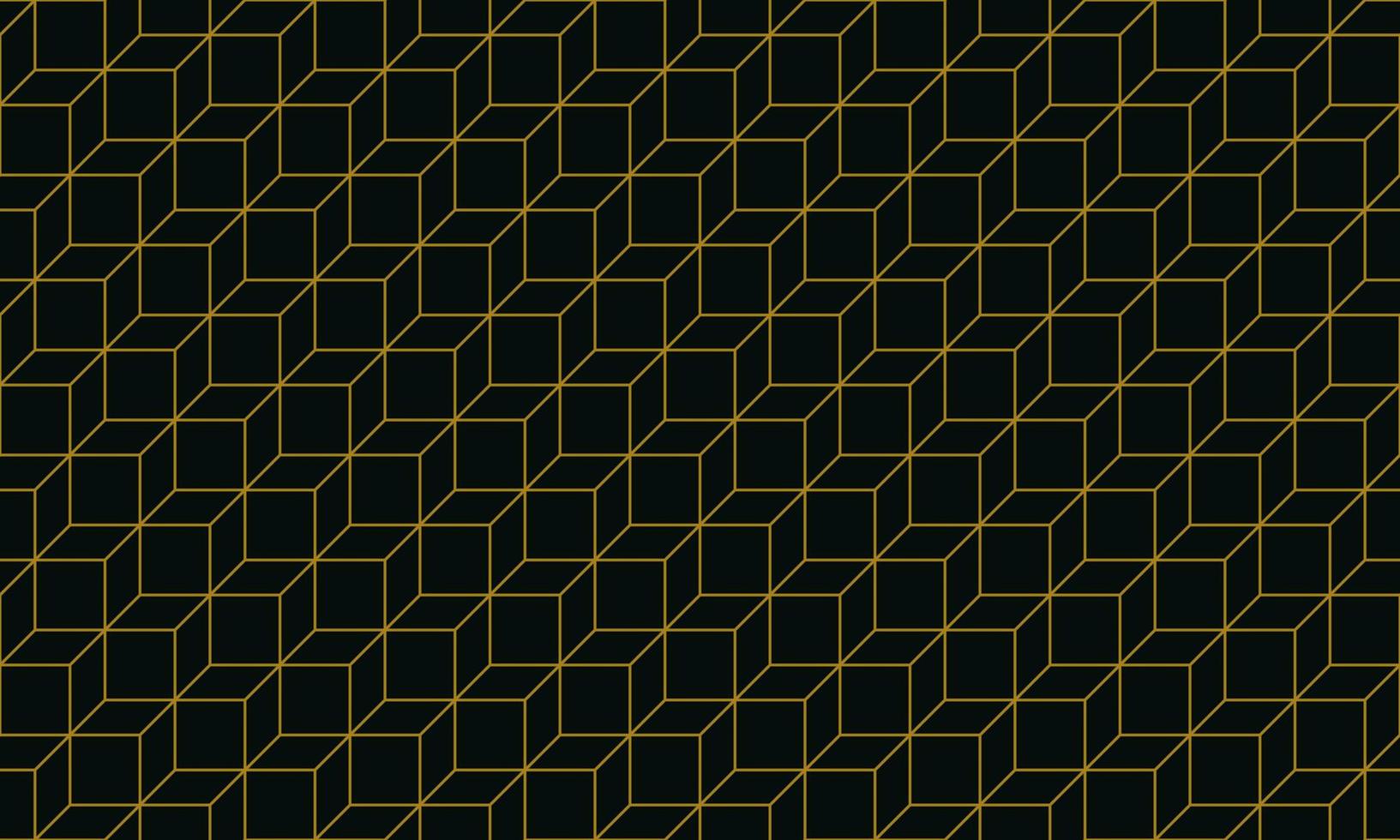 Geometric line art background. Simple artwork illustration of flat shapes, square segments, parallelograms, rhombuses, hexagons. Luxury premium seamless pattern backdrop, vector in black and gold.