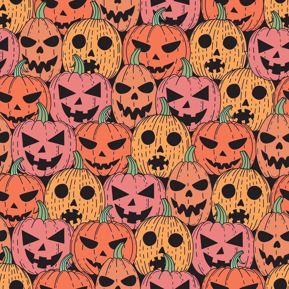 Colorful cool pumpkins for Halloween vector