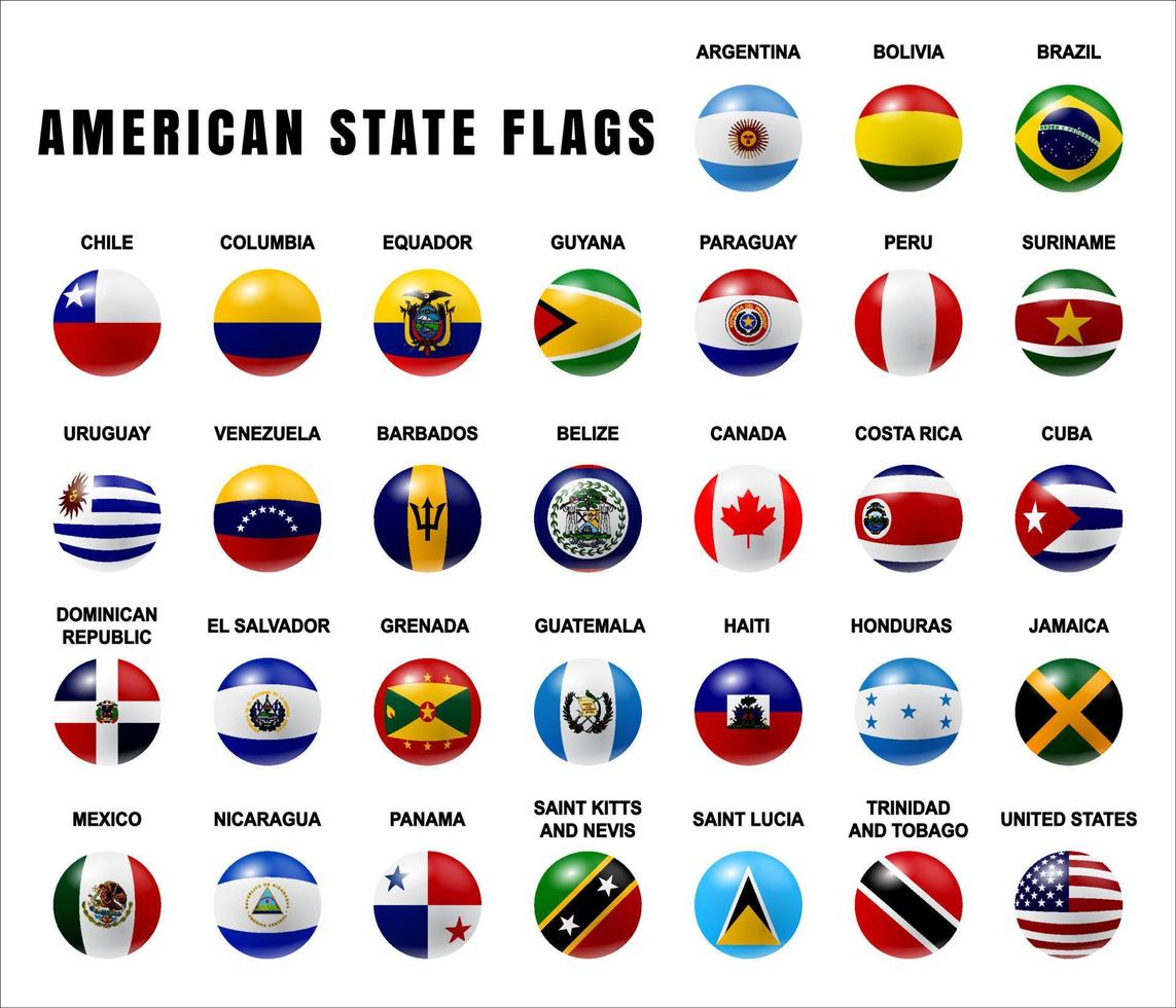 American State Flags 3D Rounded2 vector