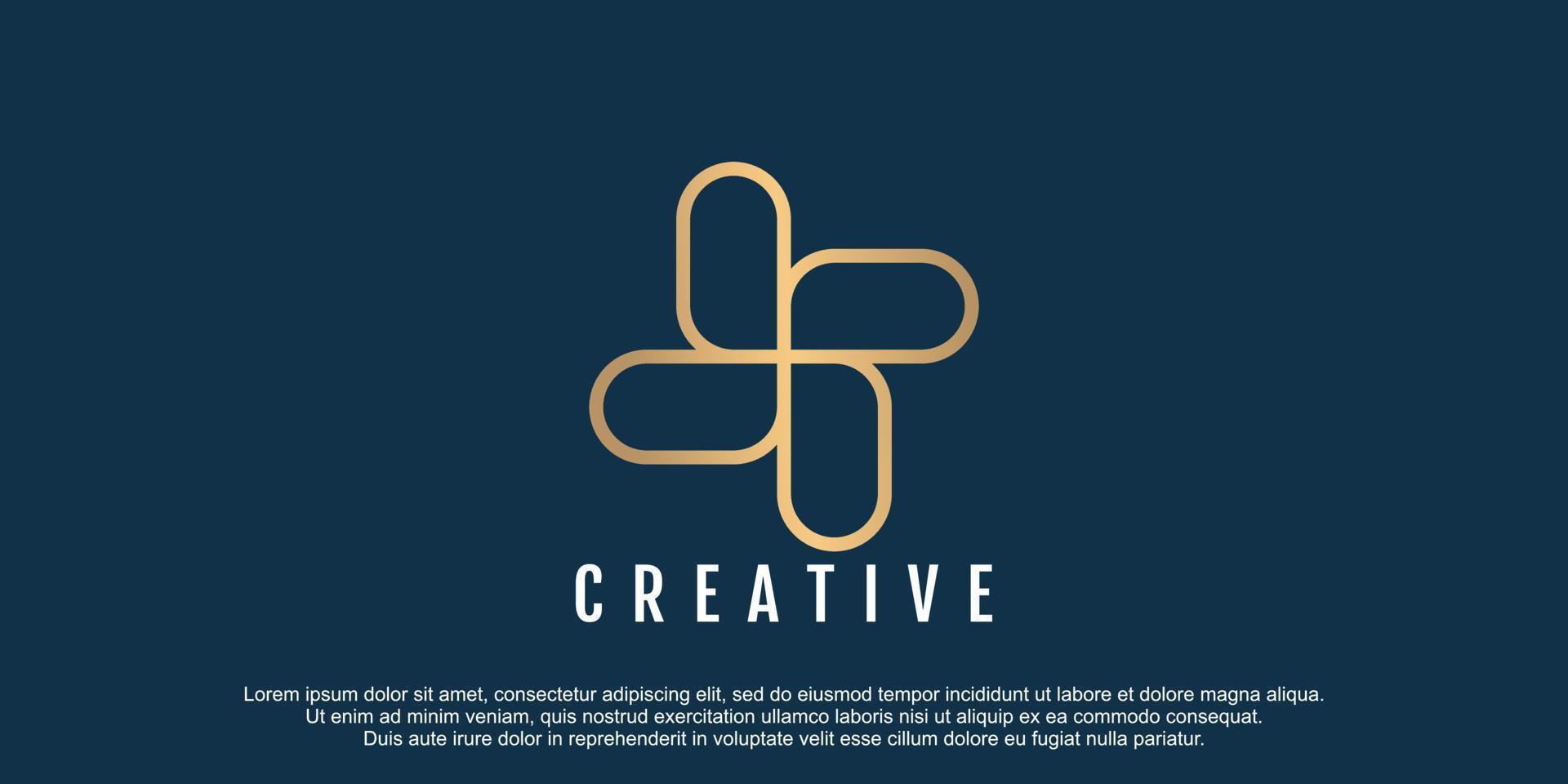 Letter k with line art logo design for economic business vector