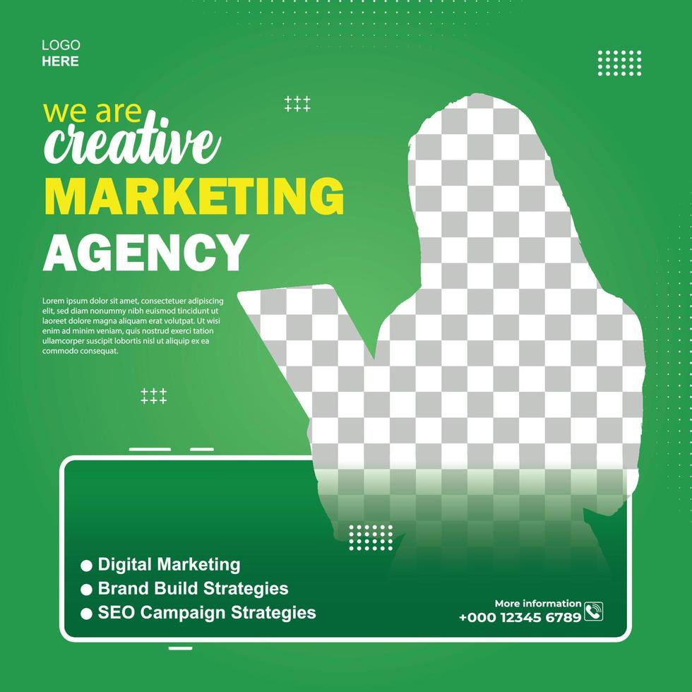 Creative marketing social media post design vector