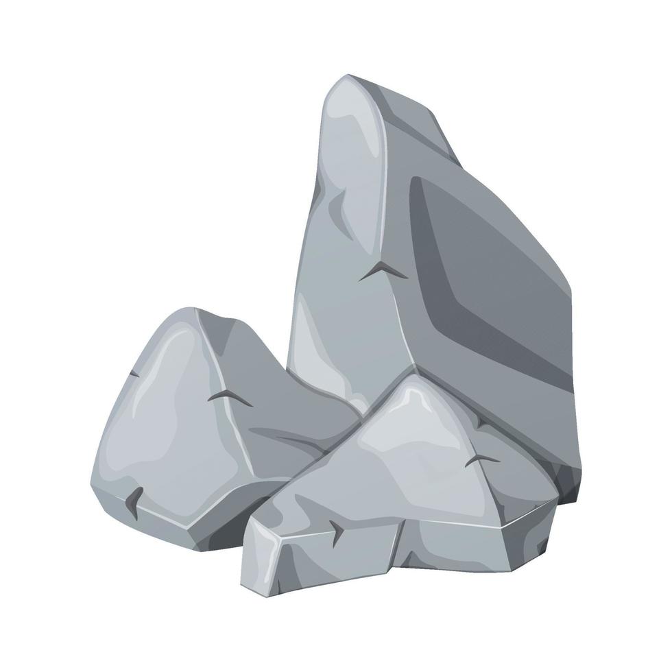 Rock stone cartoon. Cobblestones of various shapes. Rocks and debris of the mountain. vector