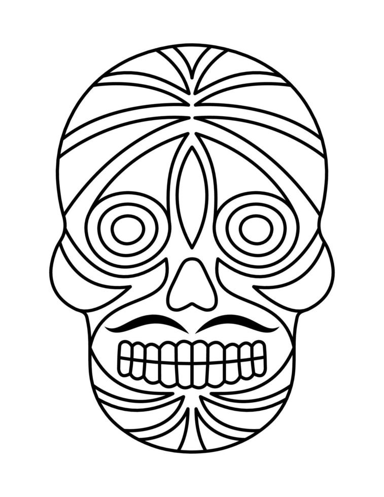 Calaveras simples para colorear para adultos. vector