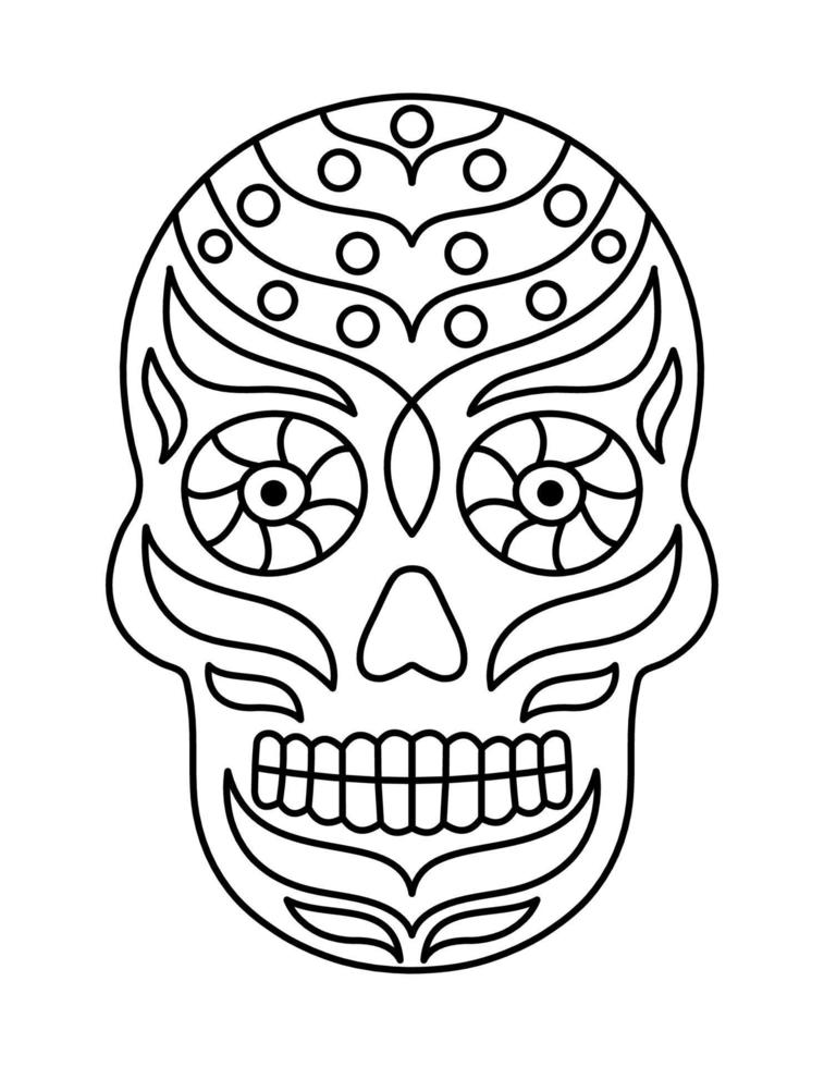 Skull coloring pages for toddlers vector