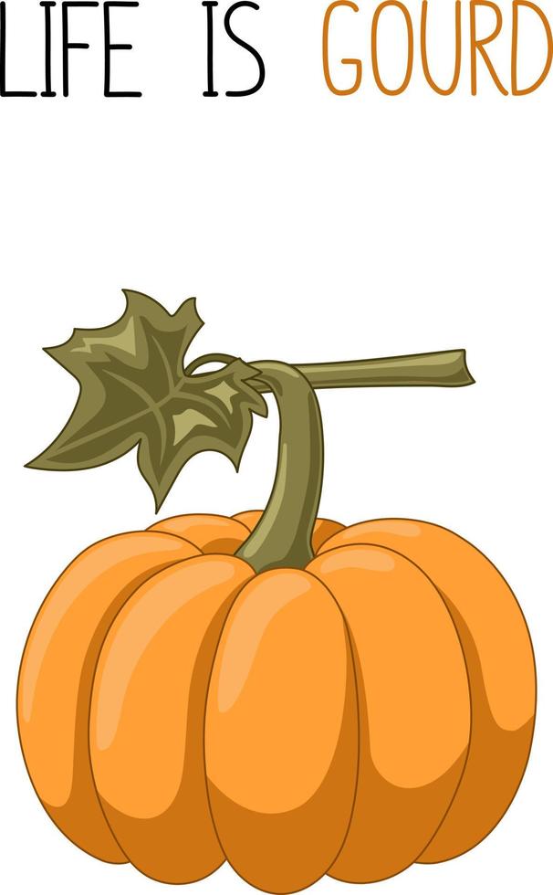 Autumn mood greeting card with cute pumpkin vector