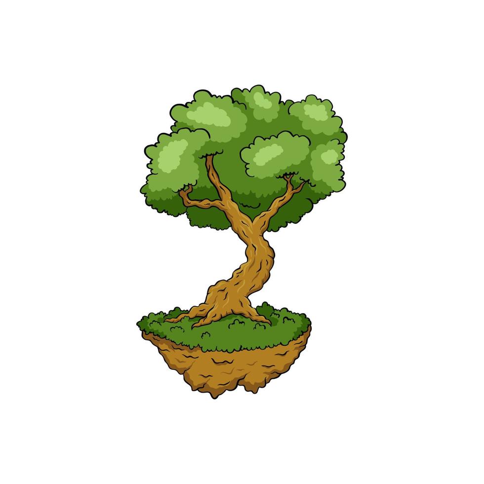 floating tree vector isolated