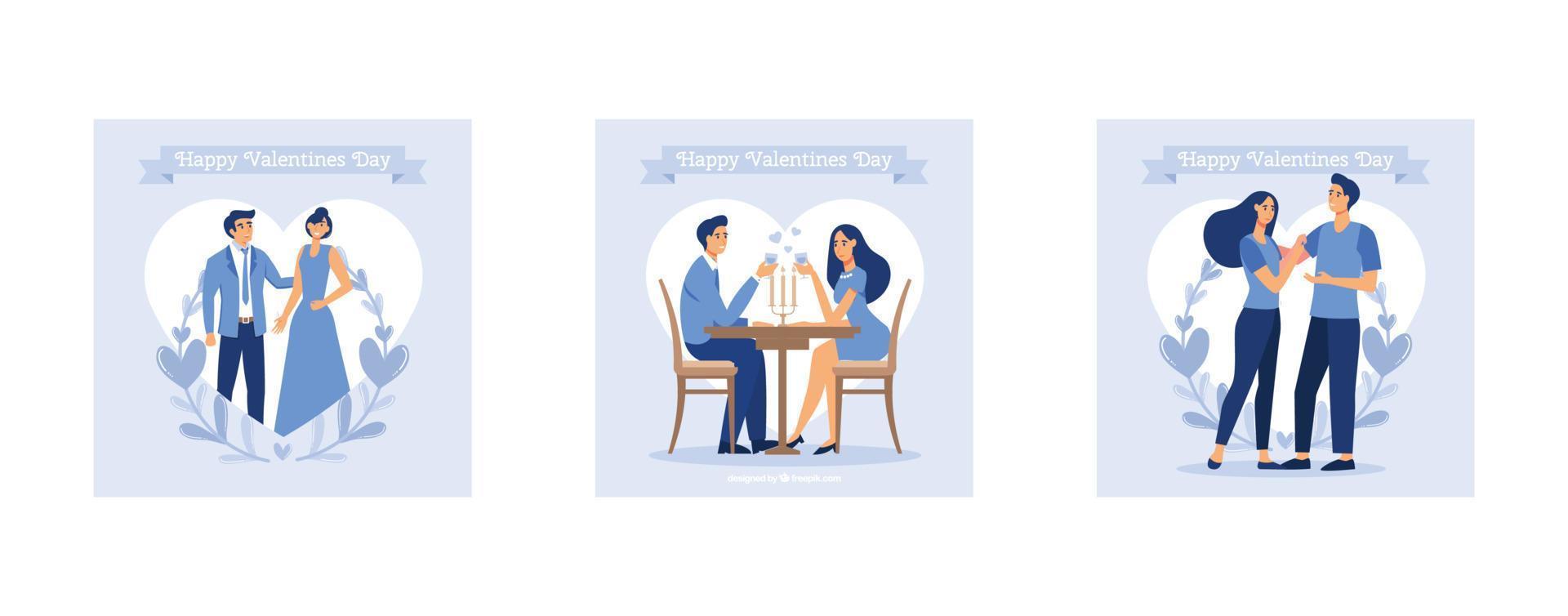 Happy Valentine's Day, graphics suitable for decorating posters,  brochures, set flat vector modern illustration