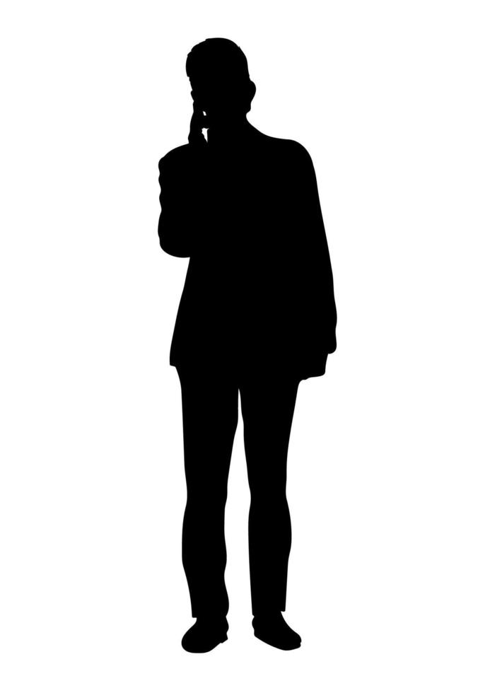 graphics silhouette Business man hold smartphone for connection by technology vector illustration