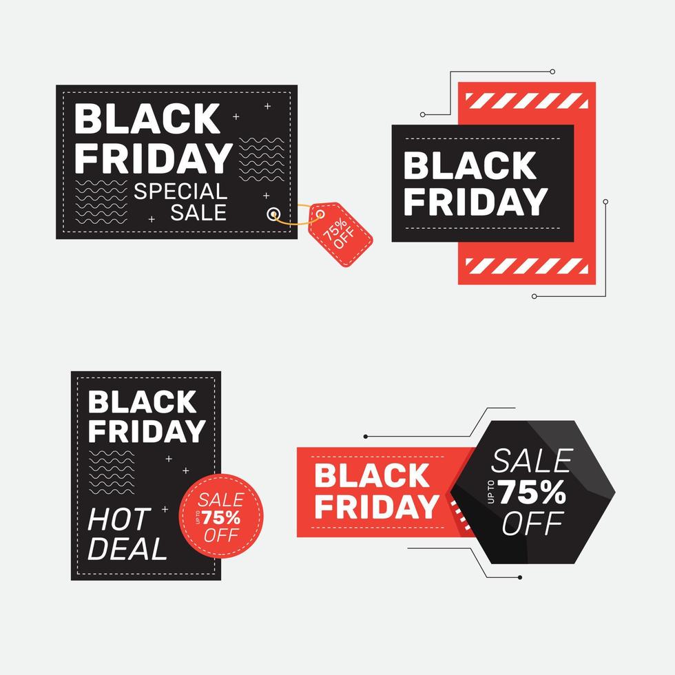 Black Friday Sale badges and labels. Modern Shape Tag Sticker Design Template. vector